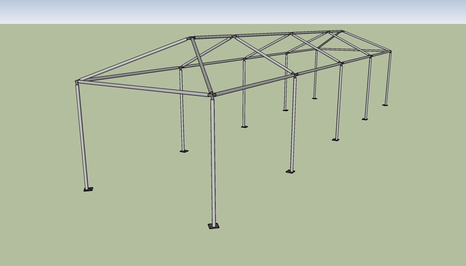 10x40 frame tent End View